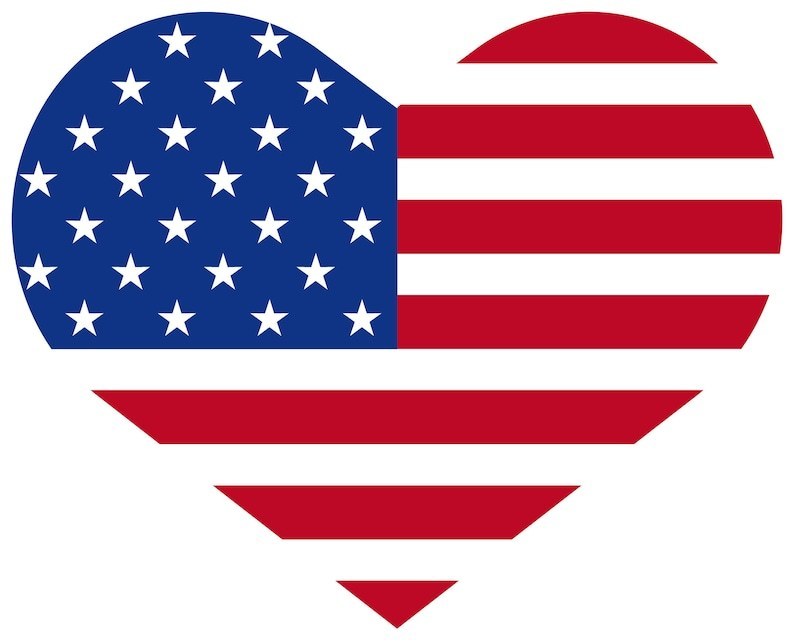 flag heart
