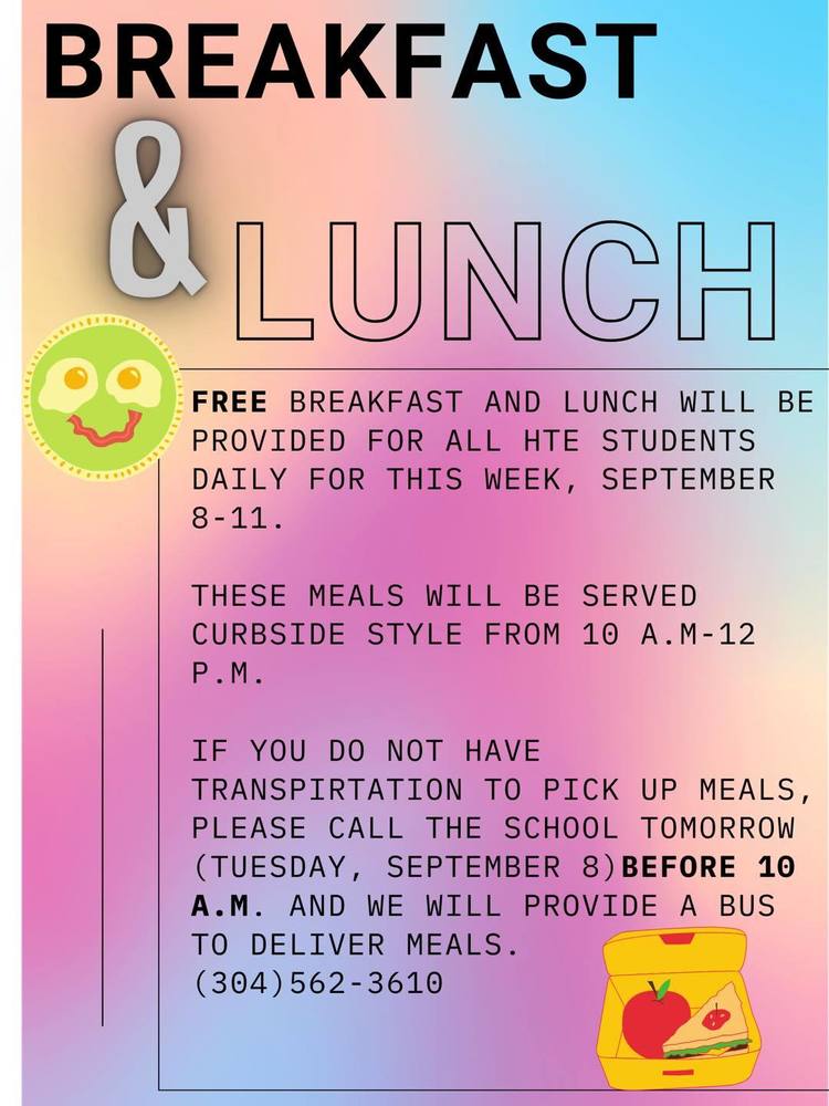 Breakfast & Lunch Information Sept. 8th 