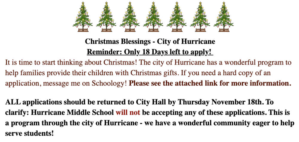 City of Hurricane Christmas Blessings