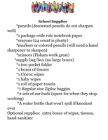 4th Grade- Mrs. Stauffer's Supply List