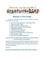 1st Grade Supply List