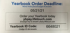 2021 Yearbook Deadline