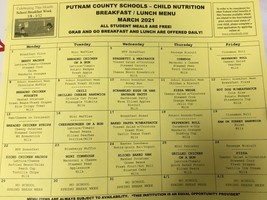 March 2021 Lunch Menu