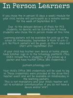 In Person 5 Day a Week Information- Sept. 8th