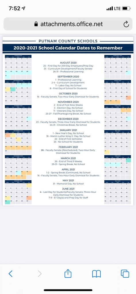 Updated calendar  