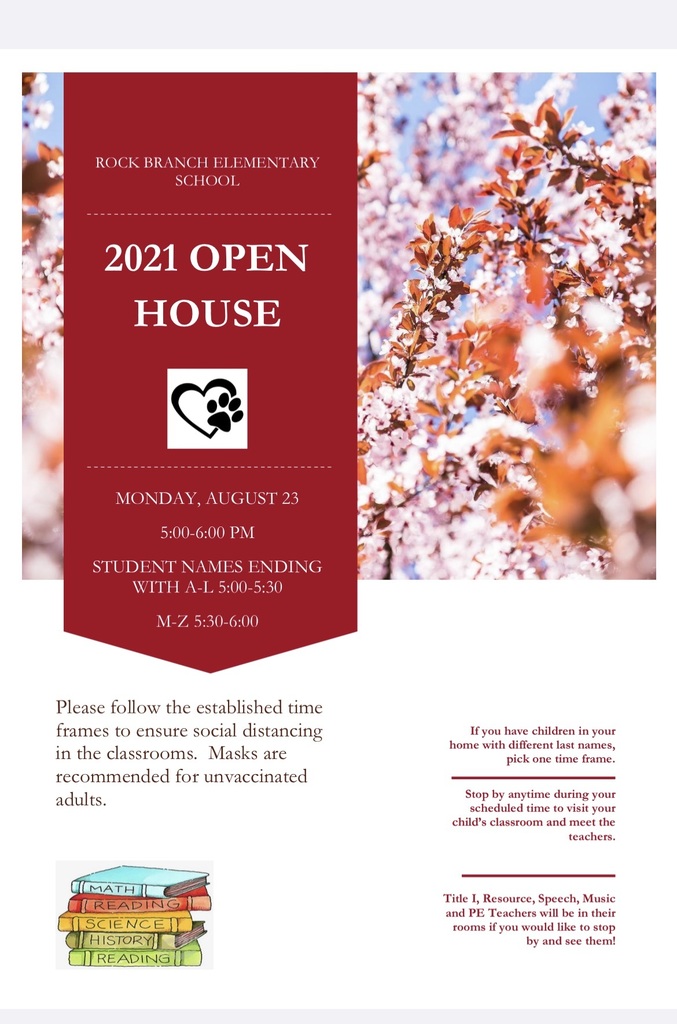 RBES Open House, Monday, 8/23 5:00-6:00