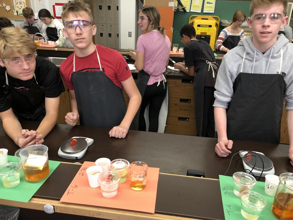 students working on a science lab